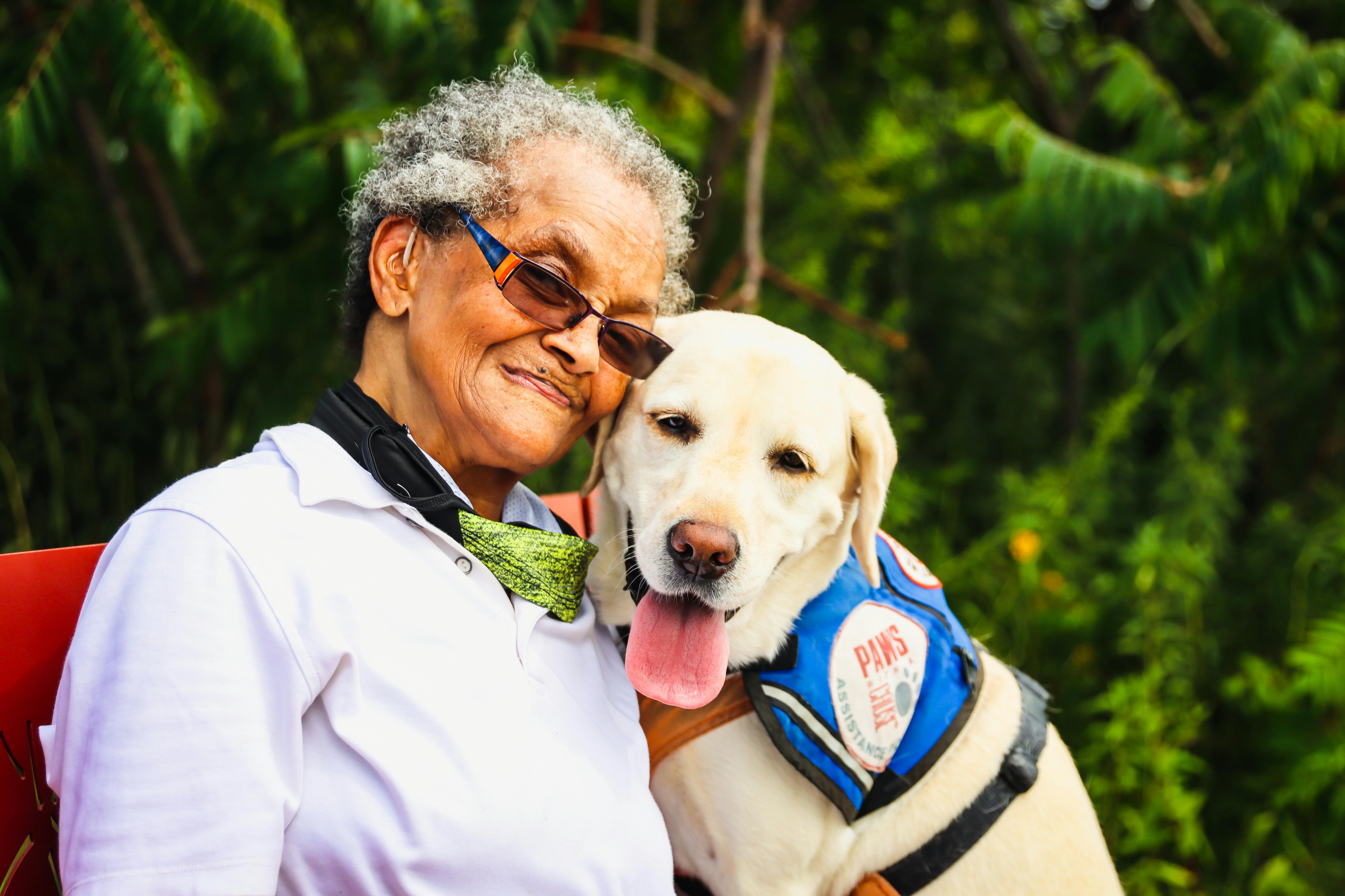 Service dog with woman.